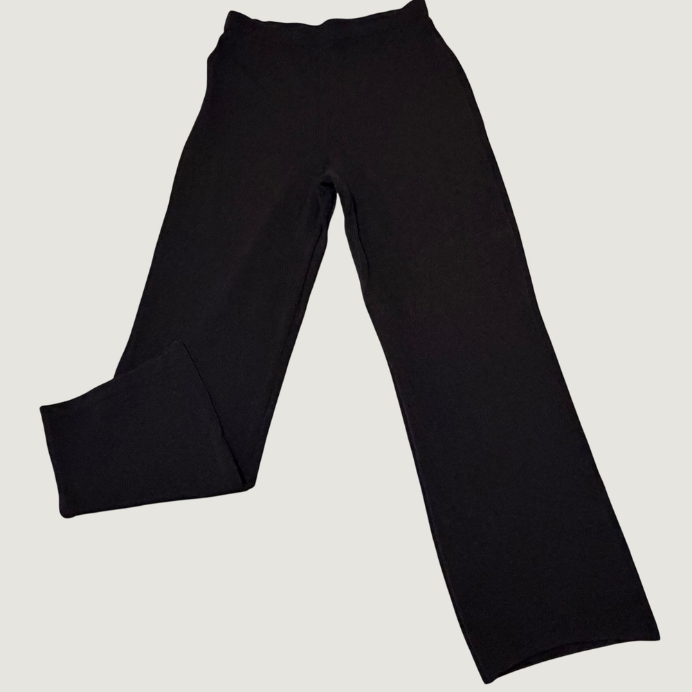 St. John Womens Basics Black Santana Knit Straight Leg Pants Size 10 Made in USA